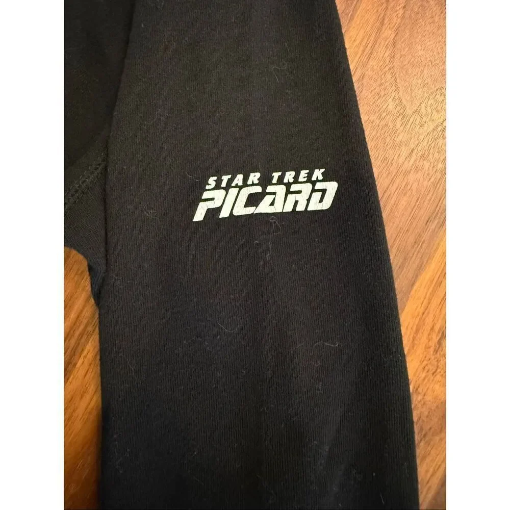 Independent Trading Co. Men's Star Trek Picard Cast and Crew Hoodie Black Small